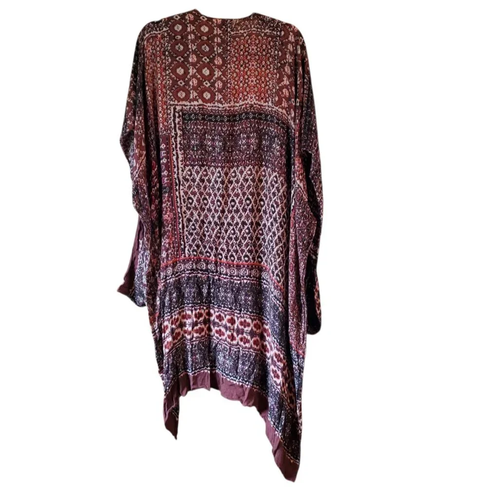 SAACHI Long Wrap Beach Cover UP with Kimono Sleeves